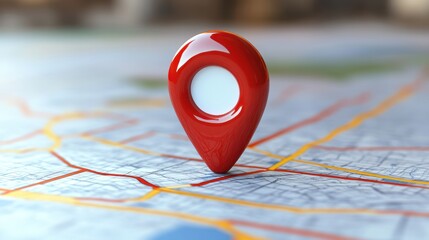 Fototapeta premium Red location marker on map