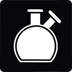 Simple white bong silhouette icon symbol for smoking devices and water pipes used for cannabis consumption and recreation