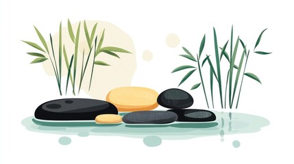 Zen stones in water environment