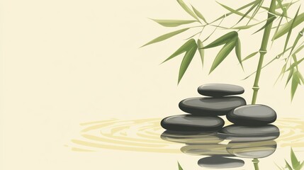 Fototapeta premium Zen stones and bamboo still life