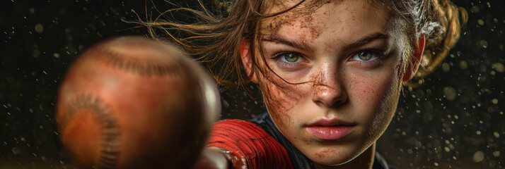 Young Athlete's Determination Focused Intensity on the Field