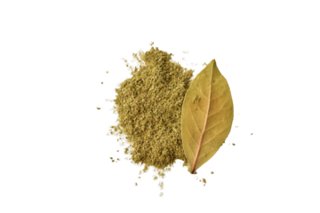A dry, aromatic, ground cooking spice called bay leaf. There's space for text.