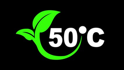  Temperature 50° Celsius animation. Digital display showing 50°C on black background, Researches 50 degrees centigrade. Weather forecast related 4k animation
