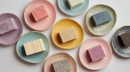 artisan soaps colorful ceramic dishes