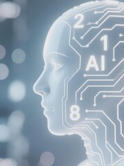 Human head silhouette with AI circuitry overlay, symbolizing artificial intelligence and neural networks