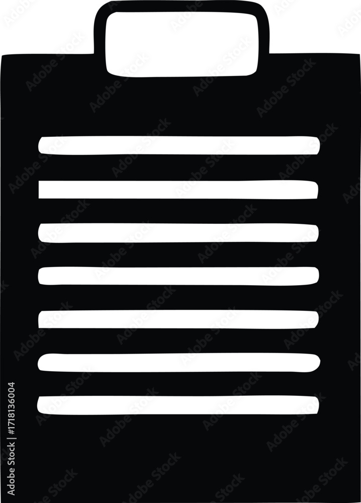 Poster clipboard with lined paper icon simple flat design for documentation notes lists and business record