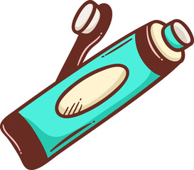 vector illustration of toothbrush and toothpaste