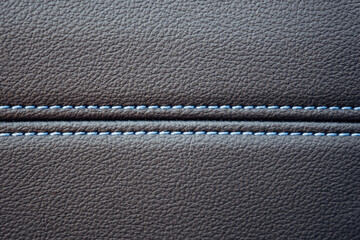 The leather is black and blue