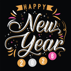 Happy New Year 2026 t shirt design