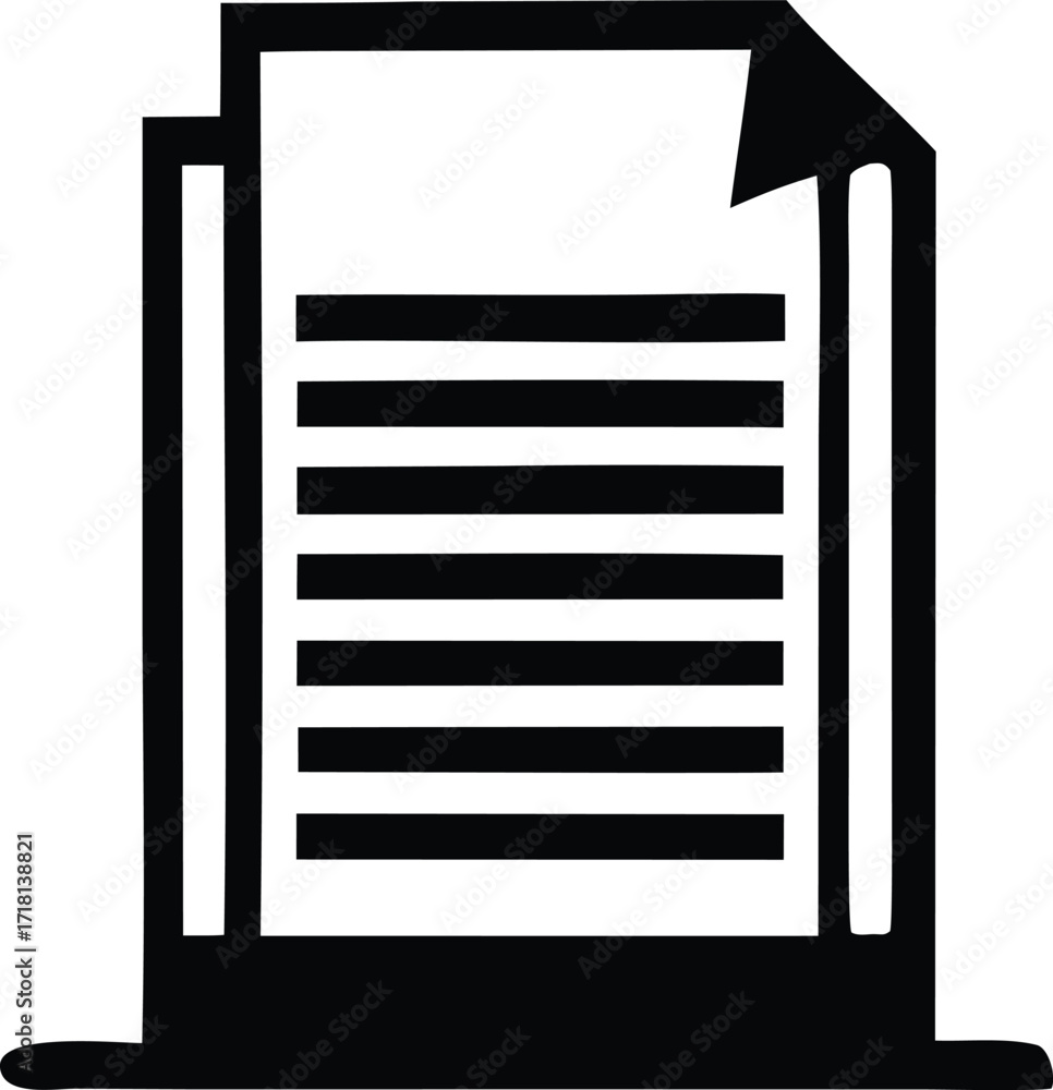 Poster clean document icon representing report data and information pages for business and education needs