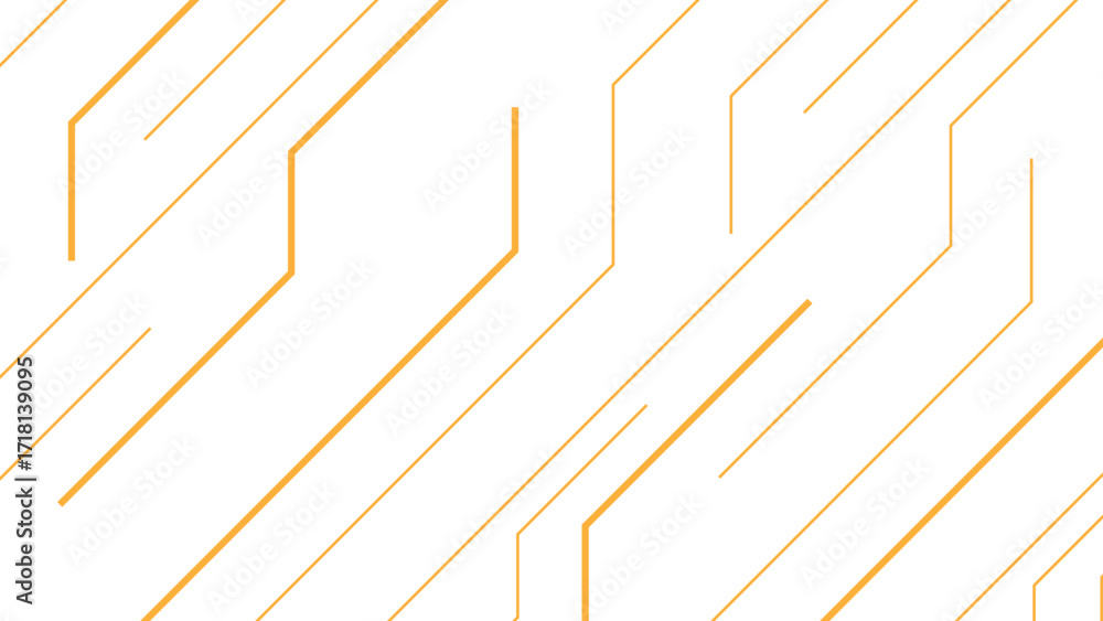 Poster abstract clean background featuring diagonal orange circuit-like lines. thin geometric line with fut