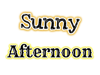 Sunny Afternoon bold distressed yellow typography design evoking warmth, relaxation, and cheerful vibes through glowing outlines and expressive lettering style