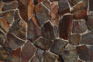 Autumn trend Burnt Wood. Burnt Wood color. Autumn style. Rock texture. Geodesy and geology. Burnt Wood tinted minerals.