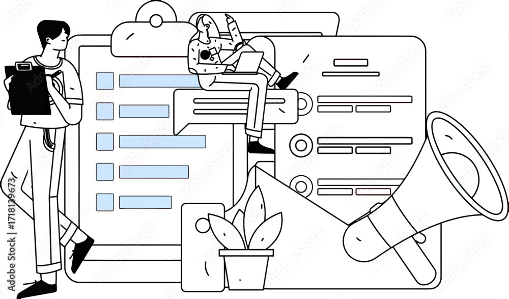 Poster dynamic team collaborates on project planning using digital tools and communication, ensuring effici