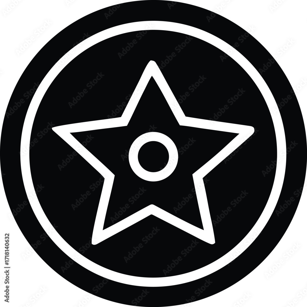 Poster abstract star symbol icon design a classic five pointed star encased within a circular frame a minim