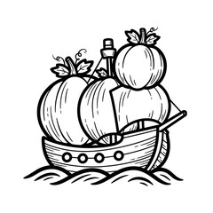 vector illustration of a ship 