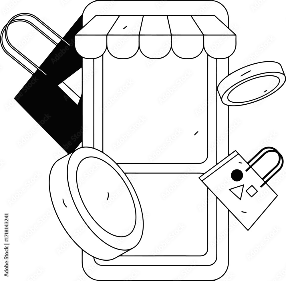 Poster visualize seamless online shopping experiences with this dynamic smartphone store graphic featuring 
