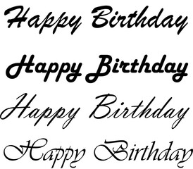 Simple Happy Birthday Minimalist Text on Clean White Background