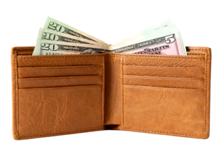 Cash and coin stack in a wallet business environment financial content close-up view money management concept