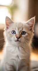 Adorable Kitten Posing Close Up.