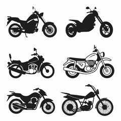 Obraz premium Assortment of Motorcycle Silhouettes motorbike bike