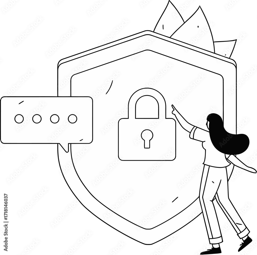 Aufkleber design security data protection privacy safety shield lock password authentication access control se