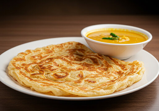 Crispy Fluffy Roti Canai on Plate