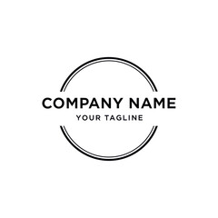 Minimalist Black and White Company Logo Design with Abstract Curved Lines and Text on a Clean White Background, Flat Vector Elements, Vector Illustration, Simple Vector, Stylized Vector Drawing,