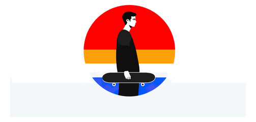 Person skateboarding graphic design