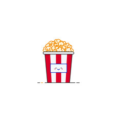 Popcorn in red striped container