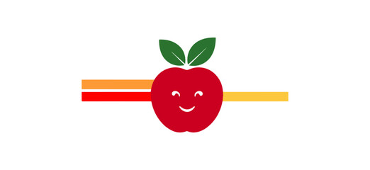 Smiling apple graphic design