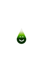 Smiling green water drop icon