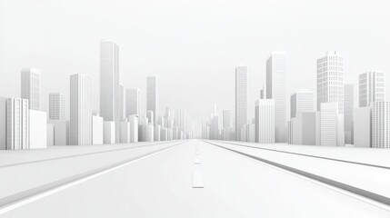 Monotone cityscape roadway