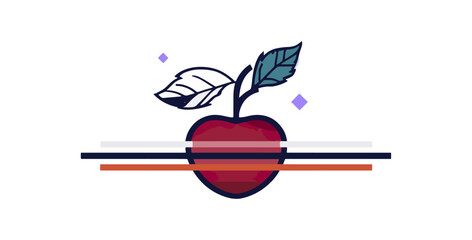 Stylish apple icon graphic design