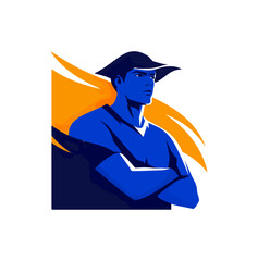 Stylish man in bold blue outfit