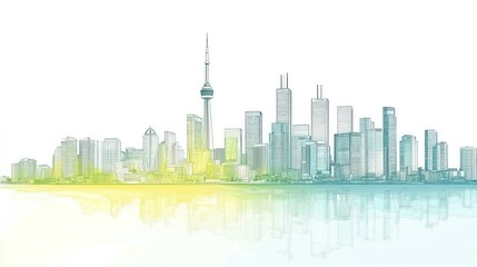 Obraz premium Cityscape drawing light colors