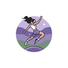 Woman jumping active lifestyle