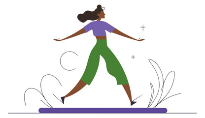 Woman walking simple illustration