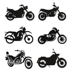 Obraz premium Diverse Motorcycle Silhouettes Collection motorbike