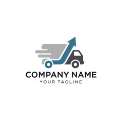 Modern Logistics Delivery Logo with Dynamic Arrow, Corporate Text, and White Background, Flat Vector Elements, Vector Illustration, Simple Vector, Stylized Vector Drawing, Vector Template, Clean