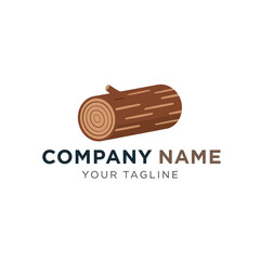 Stylized Wooden Log with Tree Rings Illustration for Company Logo and Branding on White Background, Flat Vector Elements, Vector Illustration, Simple Vector, Stylized Vector Drawing, Vector Template,