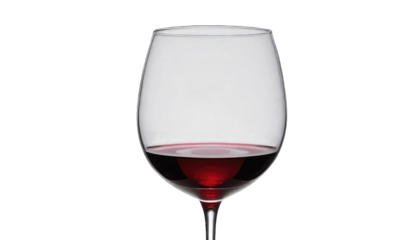 Red Wine in a Large Wine Glass on Black Background isolated on a transparent background