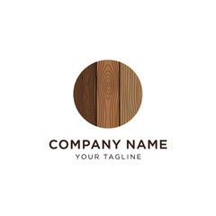 Modern Wood Grain Circle Logo Template with Company Name and Tagline for Business Branding and Identity, Flat Vector Elements, Vector Illustration, Simple Vector, Stylized Vector Drawing, Vector