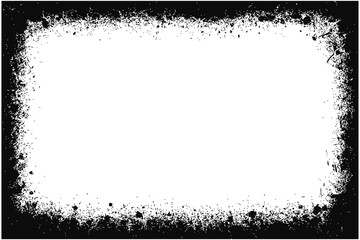 Distressed Grunge Frame with Rough Scratched Border and Dirty Ink Texture