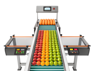 Fruit sorting machine isolated on transparent background