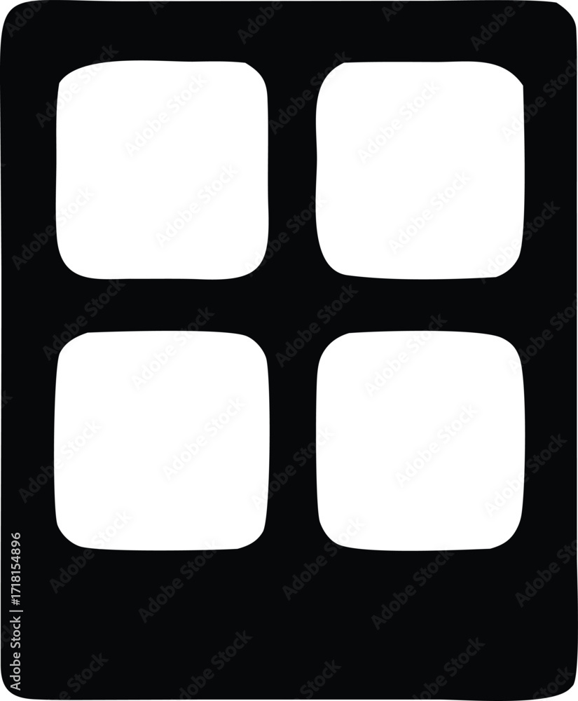 Poster simple abstract four square grid graphic minimalist geometric design concept representing sections o