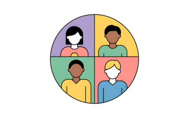 Diverse team isolated on transparent background