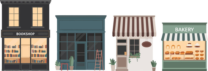 Charming Storefronts A Collection of Minimalist Shop Illustrations