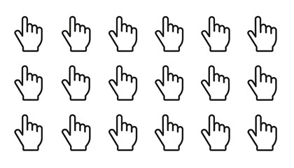 Hand Cursor Pointer Icon Set.