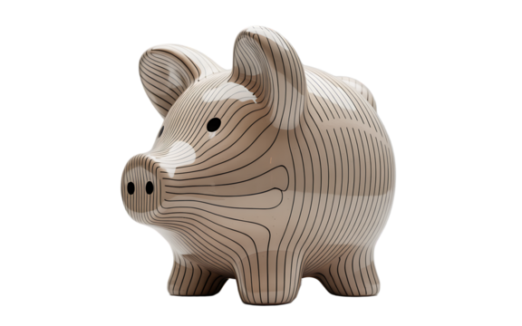 Piggy bank isolated on transparent background